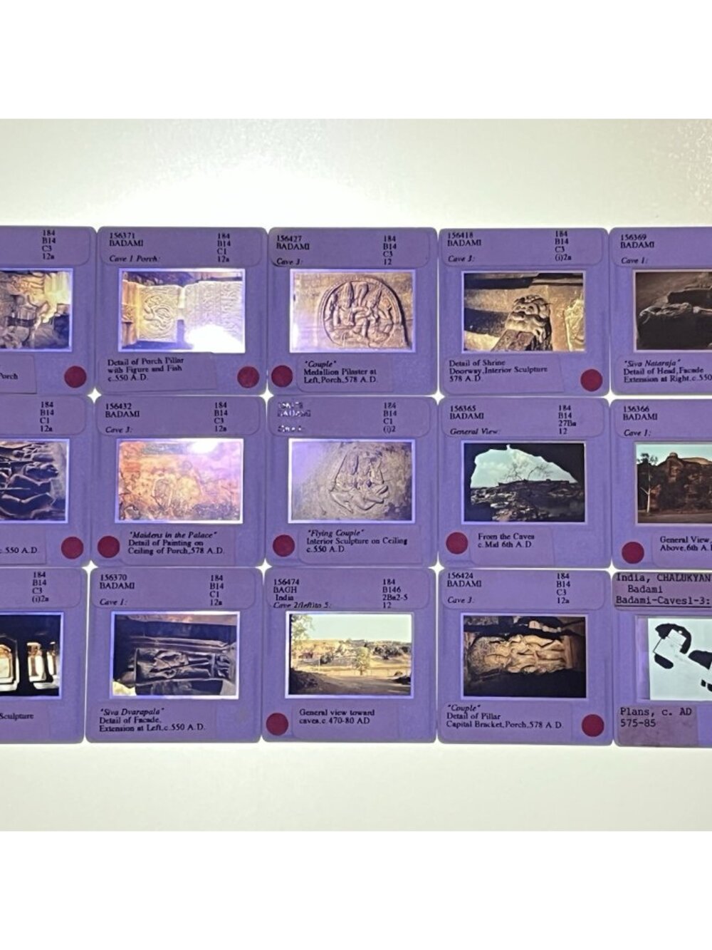15 Vintage Badami Caves Ancient India UCI Visual Resources Coll 35mm Slides (A)